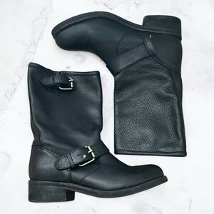Steve Madden Black Leather Moto Boots